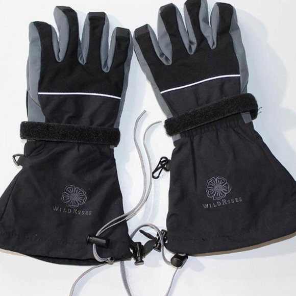 NEW Wild Roses Gore Tex Ski Snowboard Women's Gloves Black sz Small - Picture 1 of 2